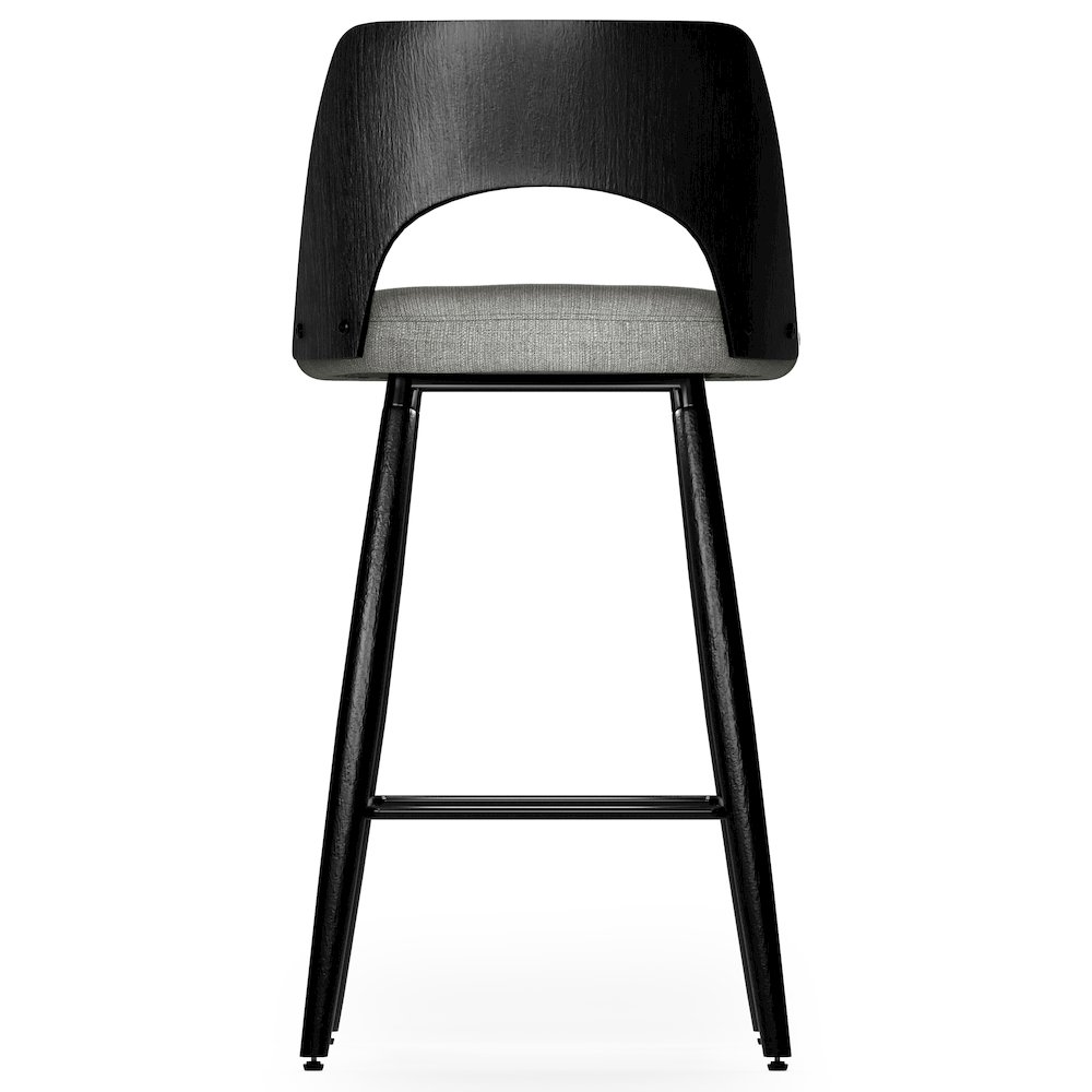 Callie Counter Height Stool (Set Of 2) In Grey Polyester Linen Fabric. Picture 3
