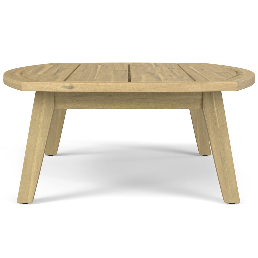 Parkside Solid Acacia Wood Outdoor Coffee Table In Light Teak. Picture 3