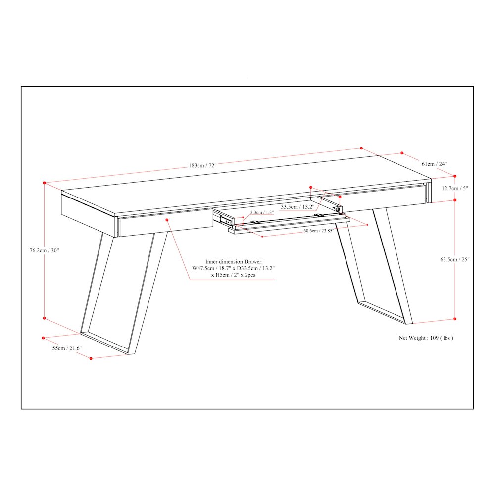 Lowry Large Desk In Oak. Picture 6