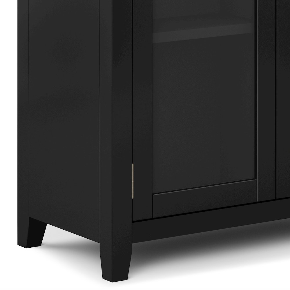 Cosmopolitan Solid Wood Low Storage Cabinet In Black. Picture 3