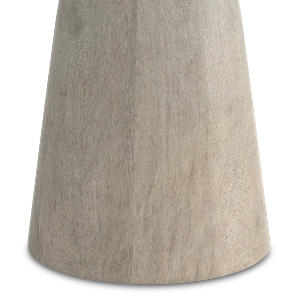 18 inch Wide Round Contemporary Side Table in White Wash. Picture 4