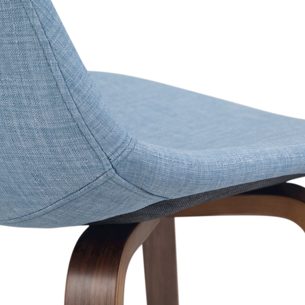 Counter Height Stool (Set Of 2) In Denim Grey Linen Look Fabric. Picture 3