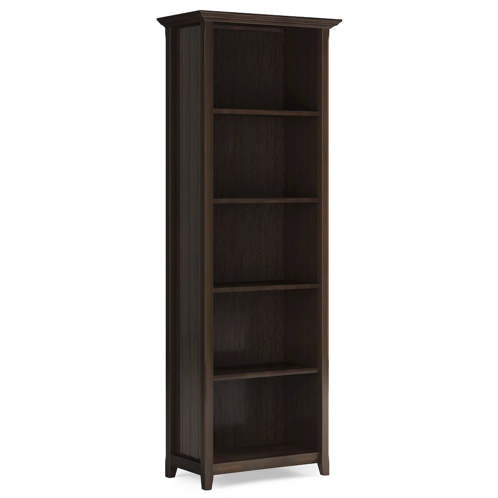 60"W TV Stand with Two 26"W 5 Shelf Bookcases in Brunette Brown (Set of 3). Picture 3