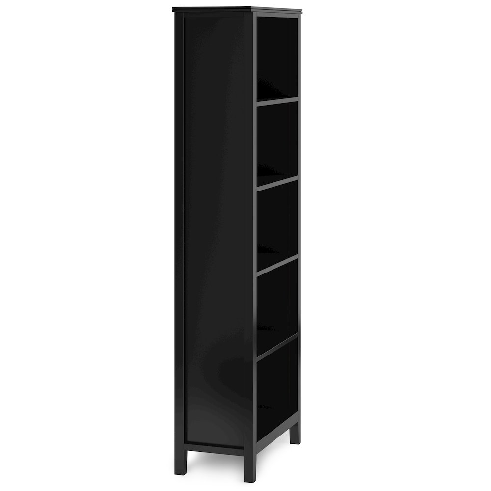 72"W TV Stand with Two 26"W 5 Shelf Bookcases in Black (Set of 3). Picture 5