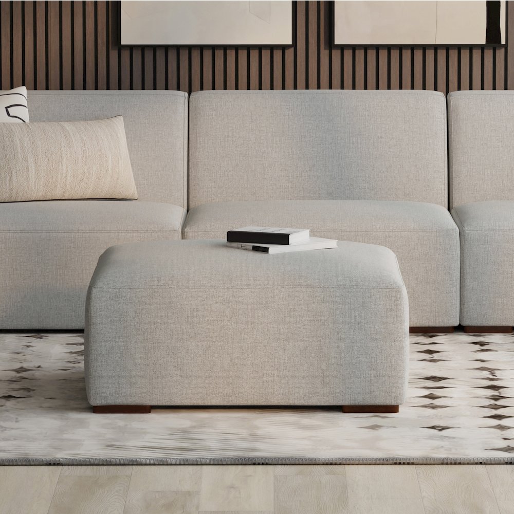 Rex Ottoman In Tightly Woven Performance Fabric. Picture 5