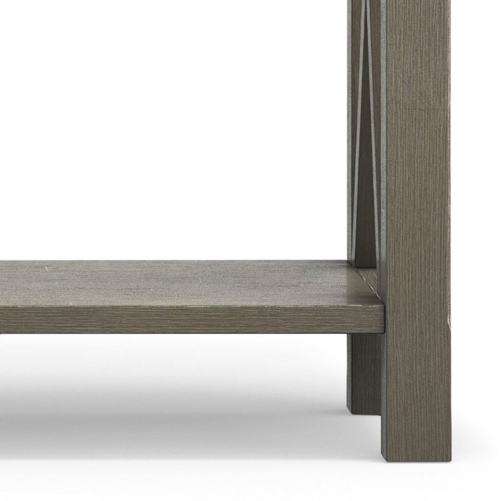 Kitchener Solid Wood Console Sofa Table In Farmhouse Grey. Picture 3