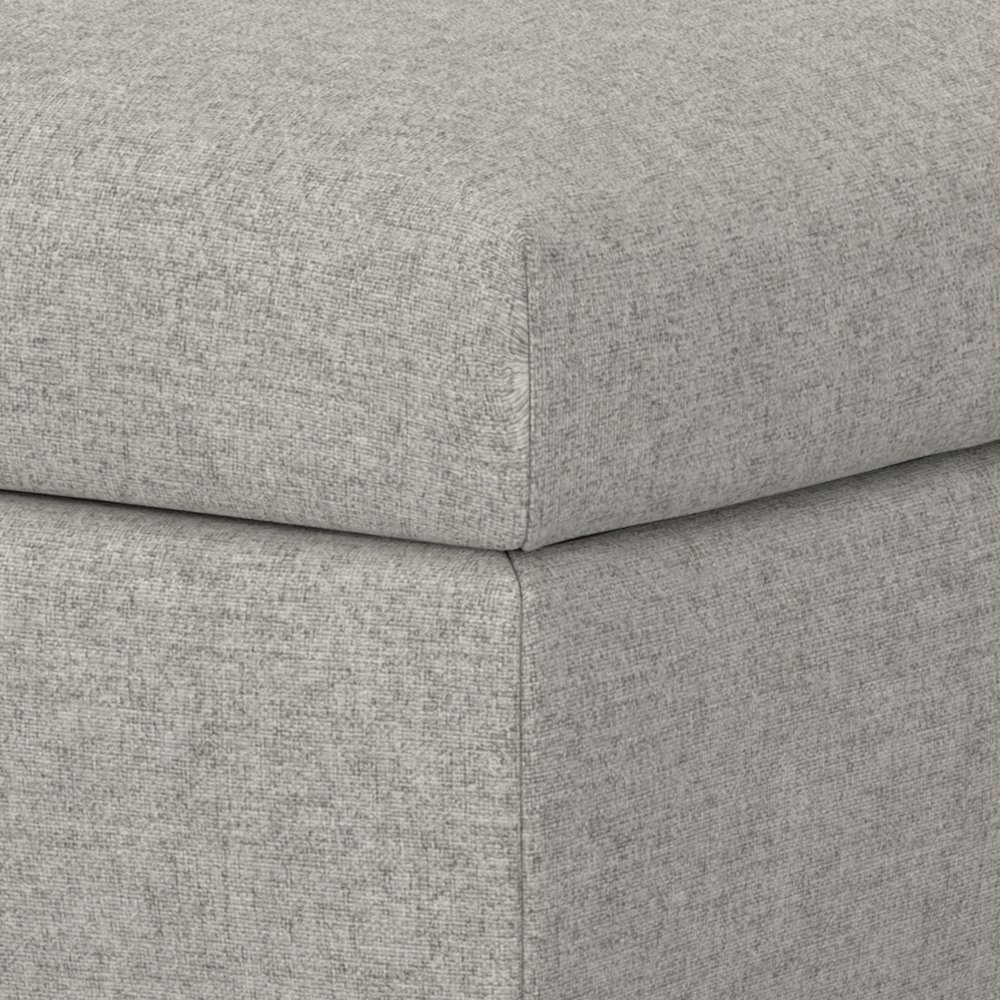Coffee Table Storage Ottoman With Lift Up Lid In Cloud Grey Polyester Linen Look. Picture 2