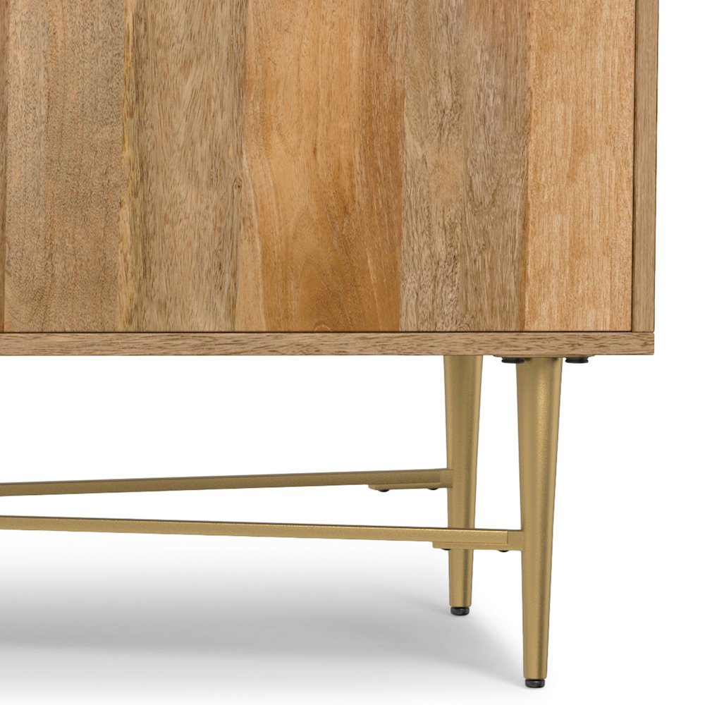 Fallon SOLID MANGO WOOD TV Media Stand in Natural For TVs up to 65 inches. Picture 8