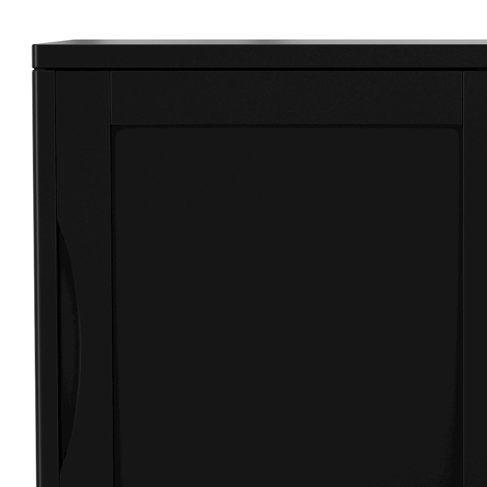 30 inch Wide Solid Hardwood Mid-Century Modern Low Storage Cabinet in Black. Picture 5