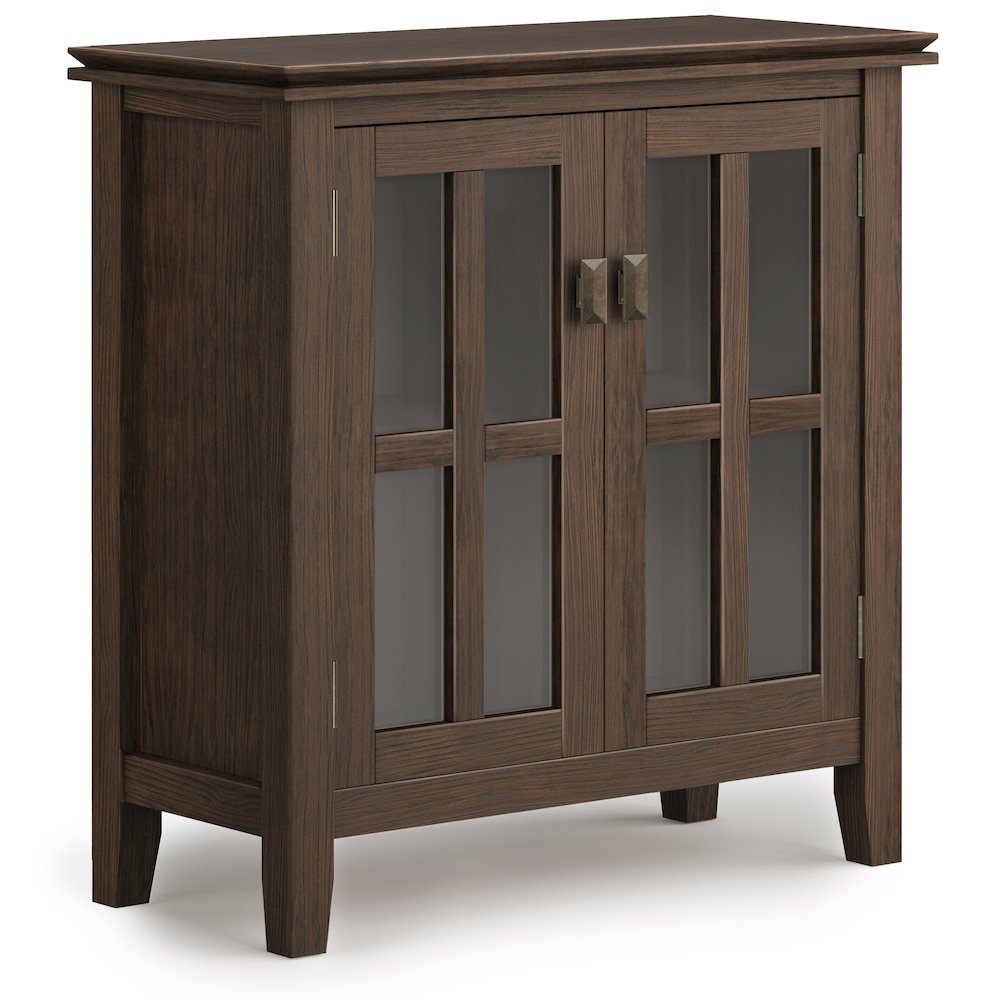 Artisan Solid Wood Low Storage Cabinet In Farmhouse Brown. Picture 1