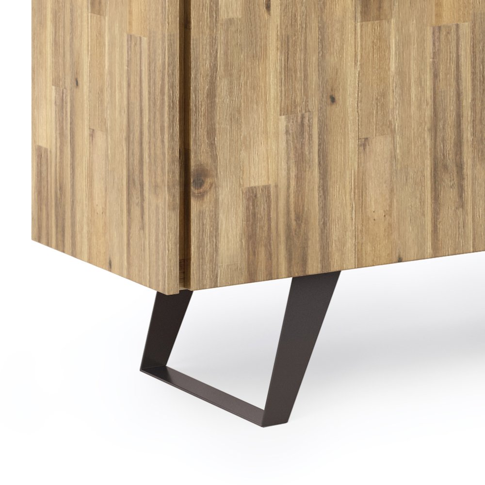 Lowry Solid Acacia Wood Sideboard Buffet In Distressed Golden Wheat. Picture 4