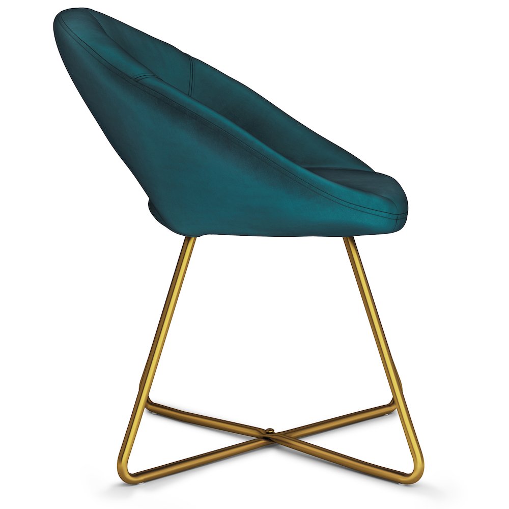 Barrett Accent Chair In Teal Velvet Fabric. Picture 3