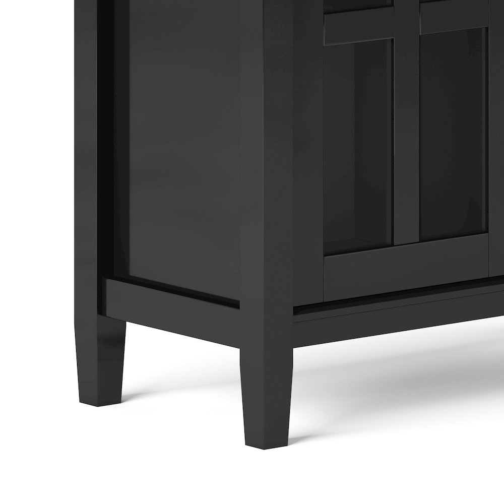 Warm Shaker Solid Wood Low Storage Cabinet In Black. Picture 4