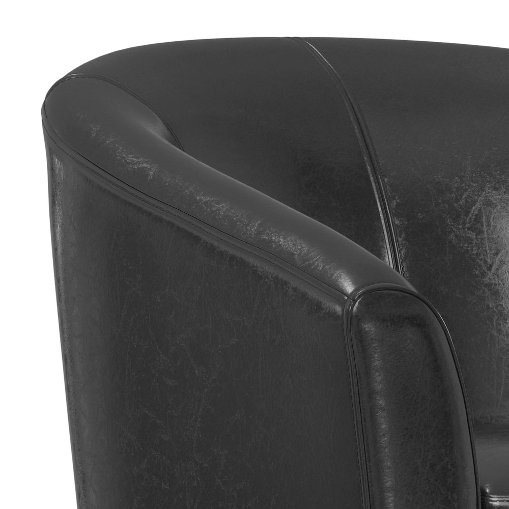 Austin 30 inch Wide Contemporary Tub Chair in Black Vegan Leather. Picture 2