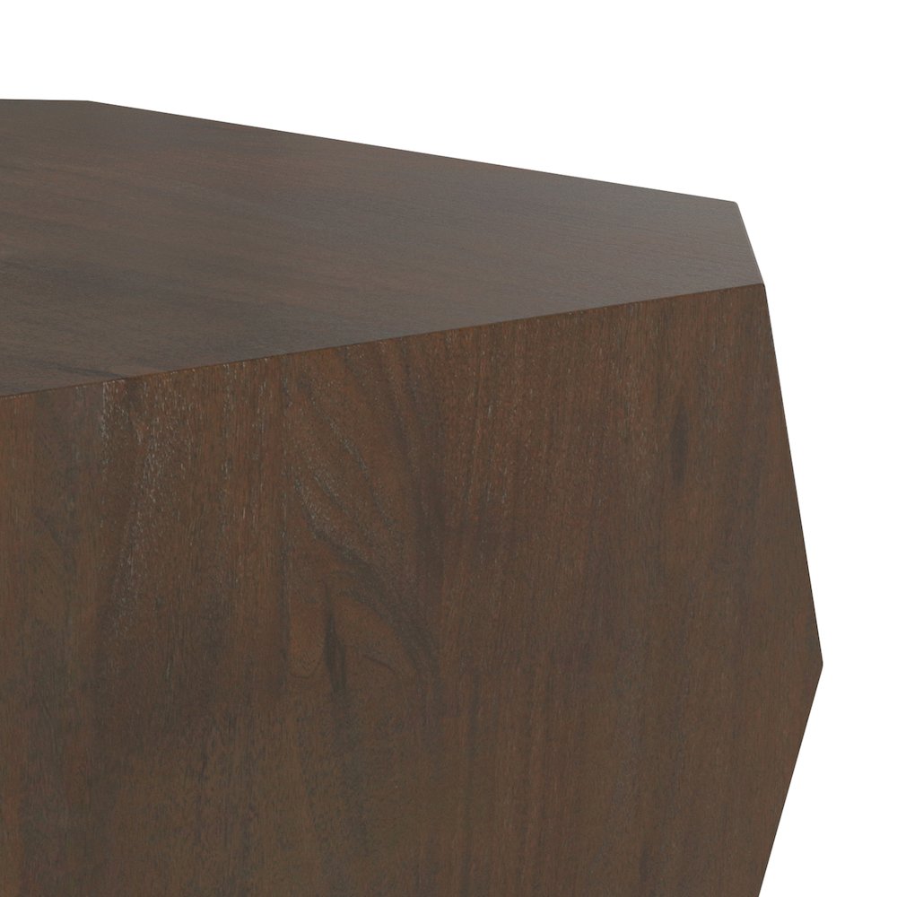 Eisley 39 inch Wide Acacia Wood Contemporary Coffee Table in Walnut, Assembled. Picture 4