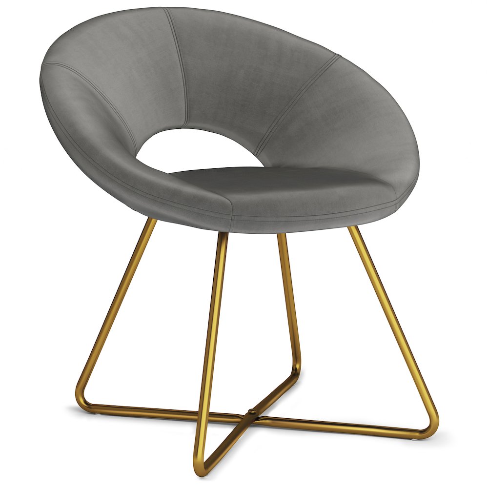 Barrett Accent Chair In Grey Velvet Fabric. Picture 1