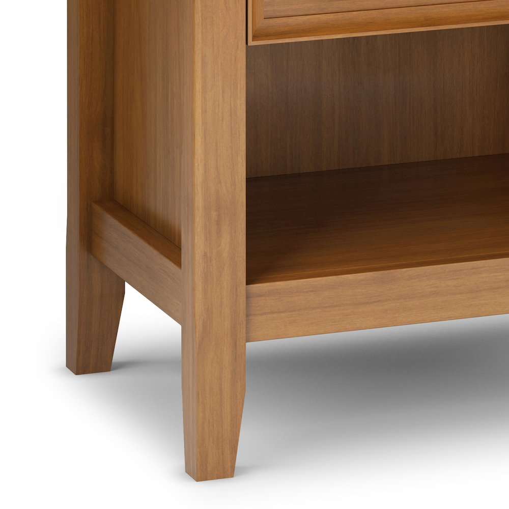 24 inch Solid Wood Traditional Bedside Table in Light Golden Brown (Set of 2). Picture 5