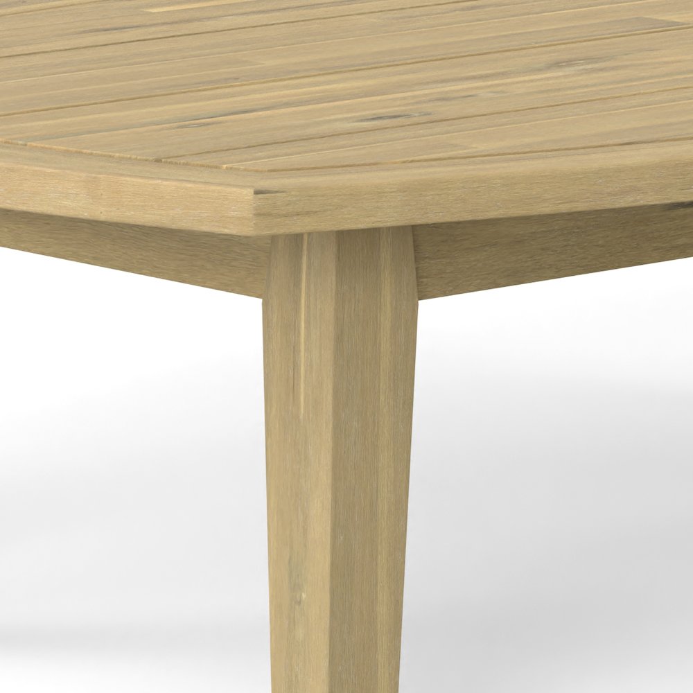 Parkside Solid Acacia Wood Outdoor Coffee Table In Light Teak. Picture 4