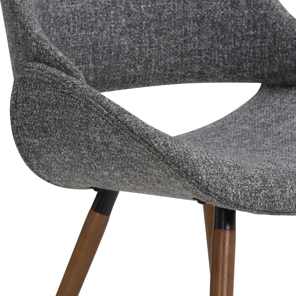 Malden Bentwood Dining Chair In Grey Woven Fabric. Picture 2