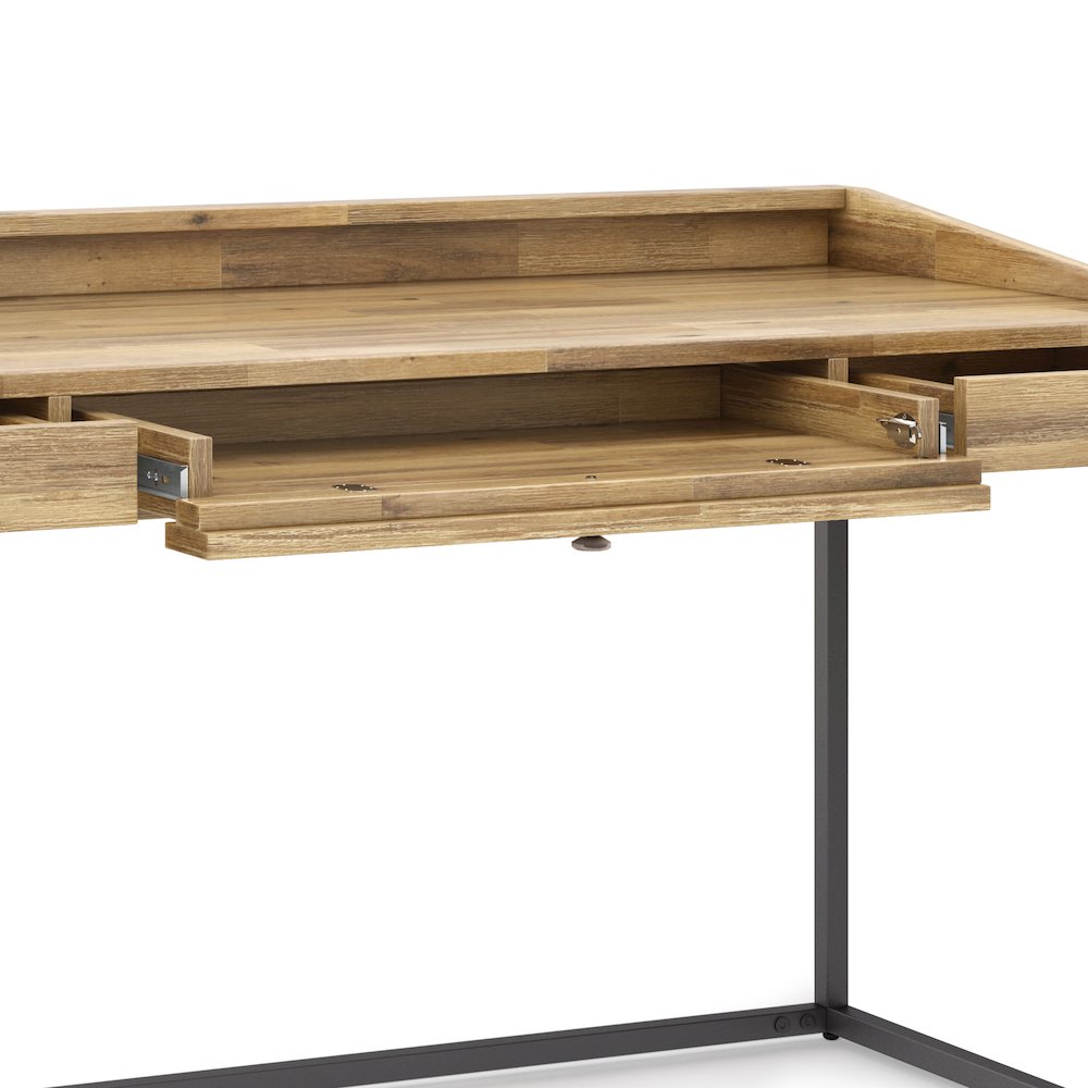 Ralston Solid Acacia Wood Desk In Distressed Golden Wheat. Picture 3