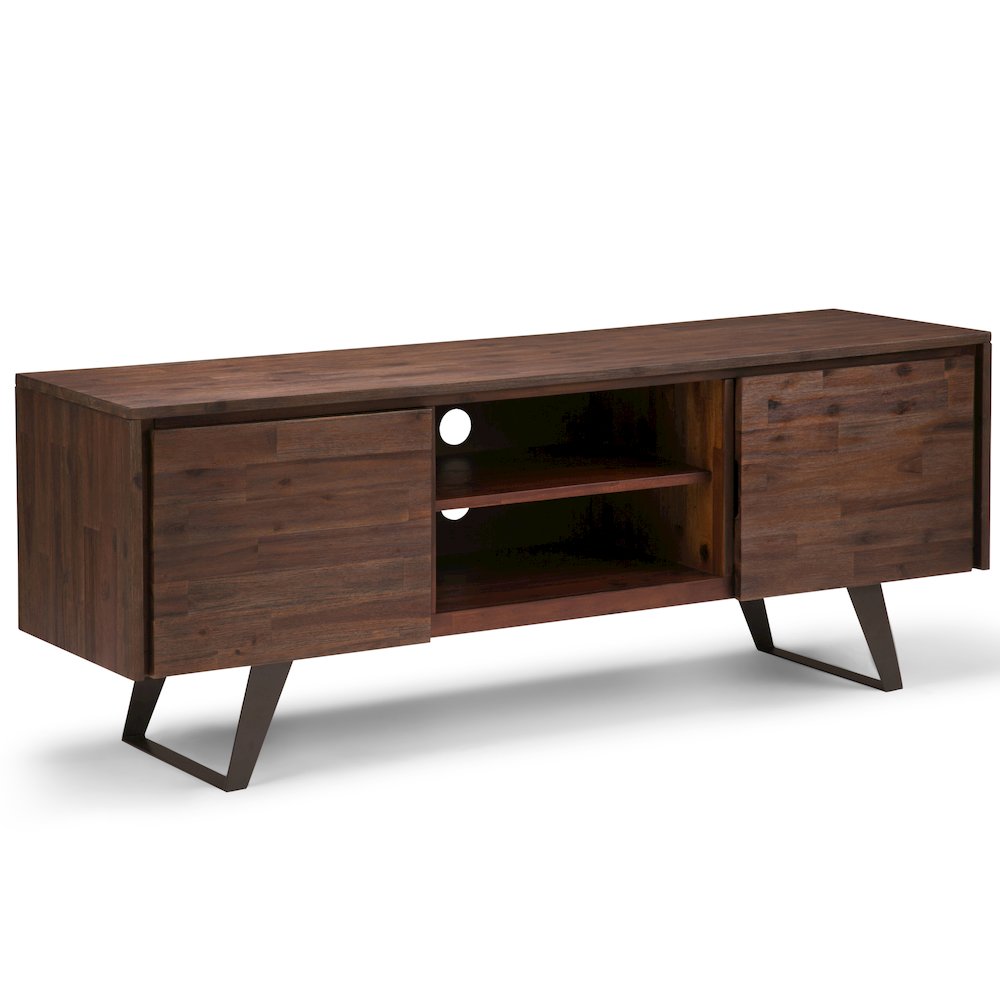Tv Media Stand In Distressed Charcoal Brown For Tvs Up To 70 Inches. Picture 1