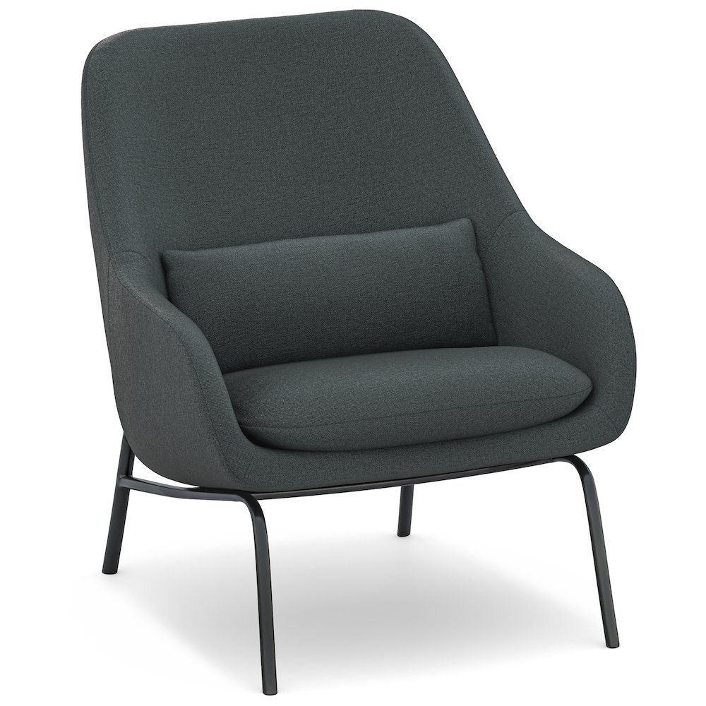 Elmont Accent Chair In Steel Grey Linen Fabric. Picture 1