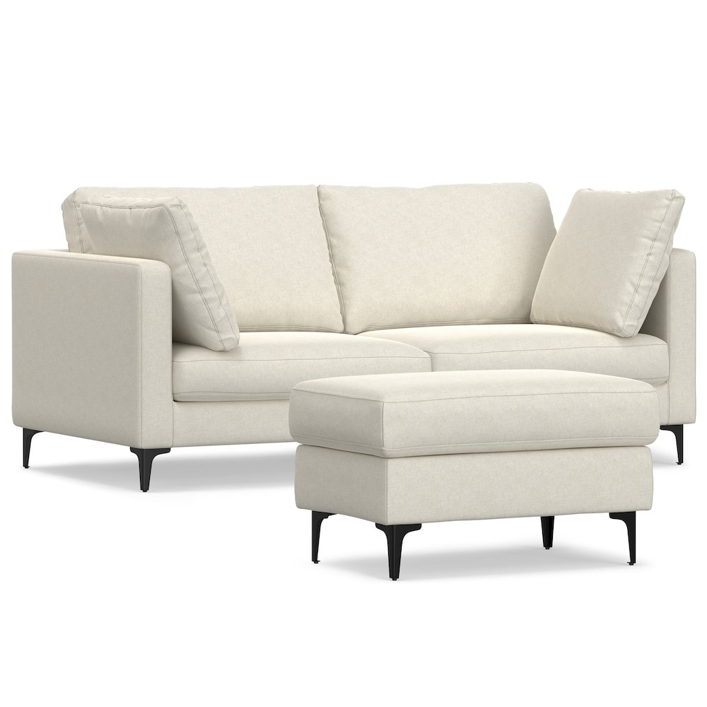 Ava 76-Inch Sofa And Ottoman Set In Tightly Woven Performance Fabric. Picture 1