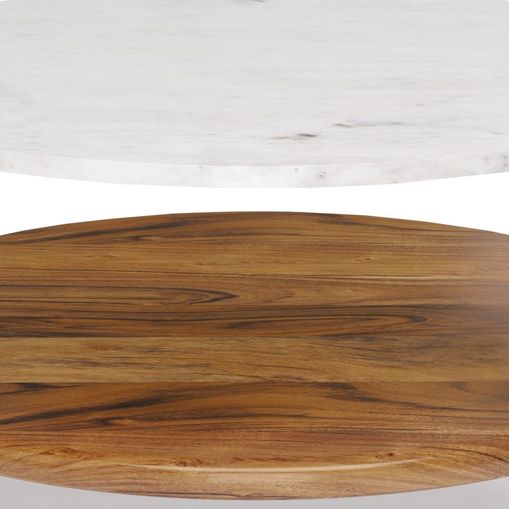 Wagner Solid Acacia Wood Coffee Table In White/Natural. Picture 2