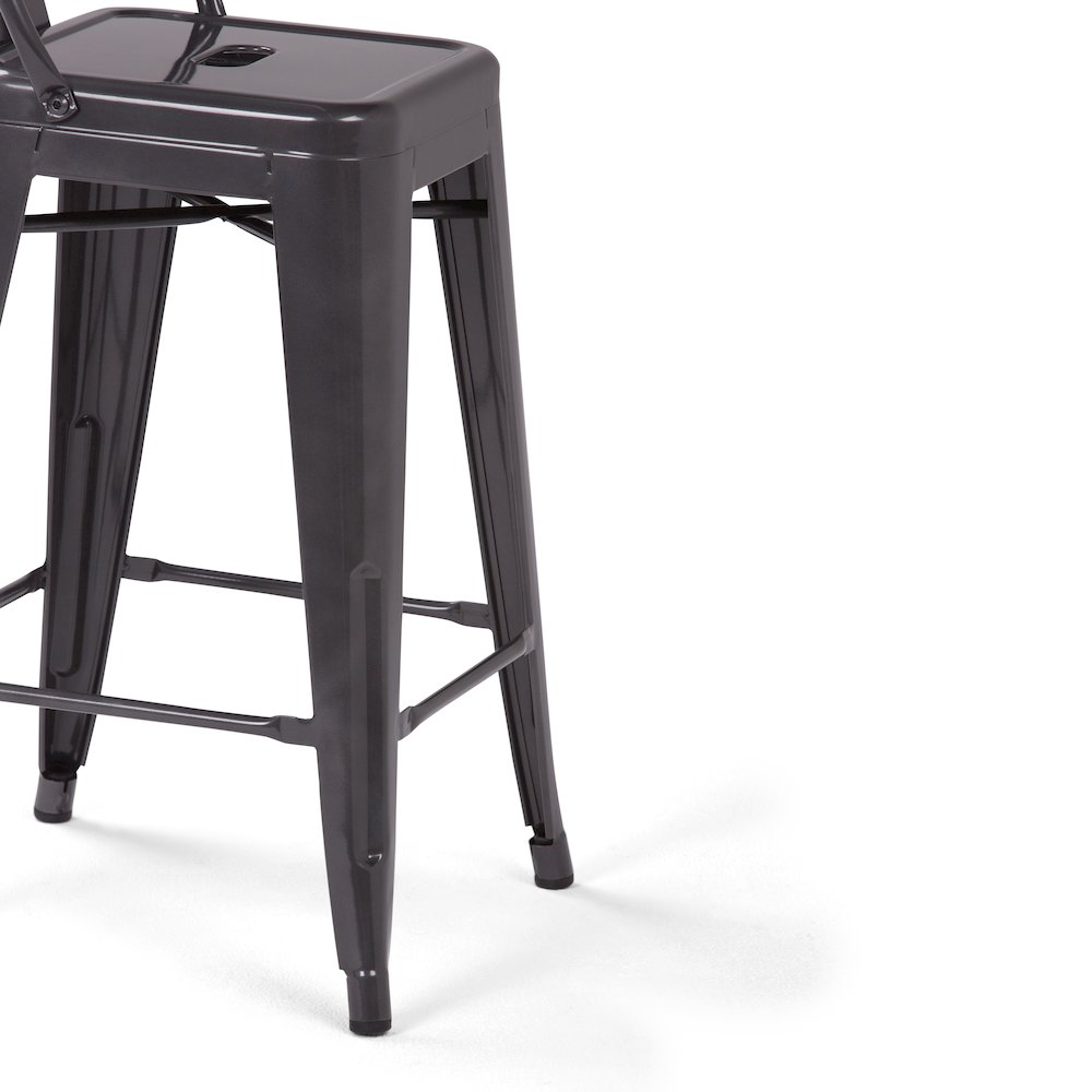 Rayne 24 Inch Metal Counter Height Stool (Set Of 2) In Grey. Picture 4