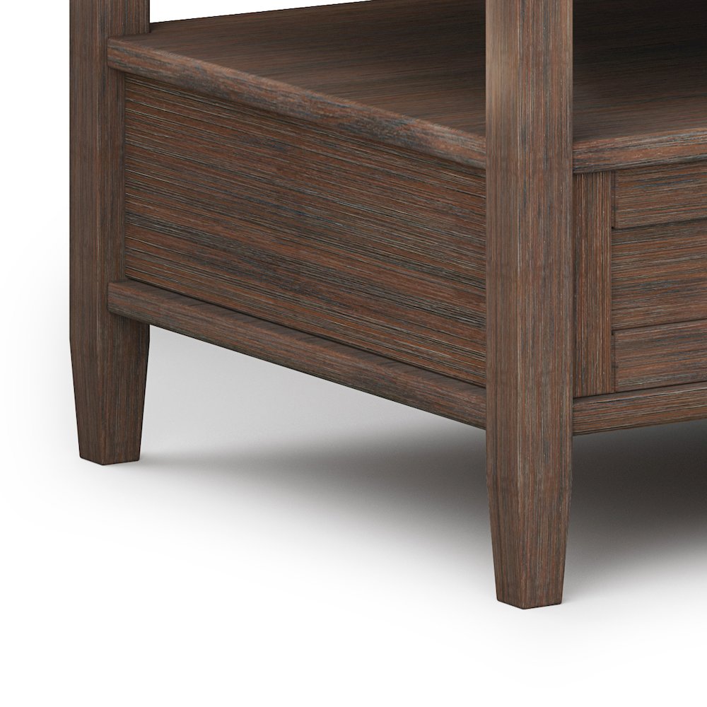 Warm Shaker Solid Wood Coffee Table In Farmhouse Brown. Picture 4
