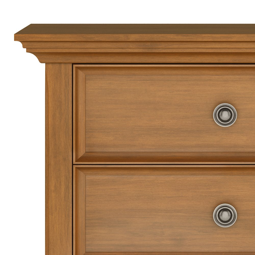 24 inch Solid Wood Traditional Bedside Table in Light Golden Brown (Set of 2). Picture 3