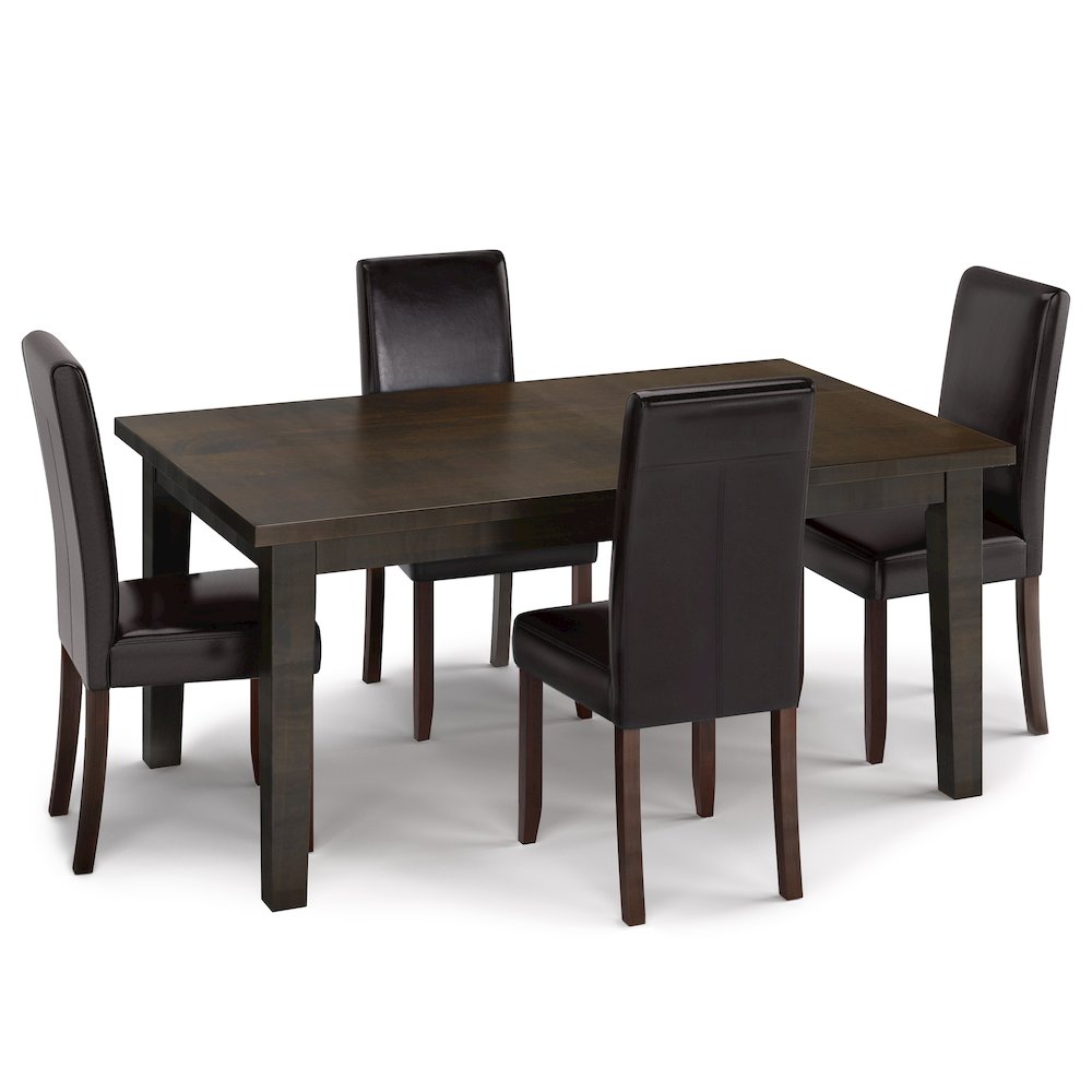 Acadian Solid Hardwood 5 Piece Dining Set In Tanners Brown. Picture 1