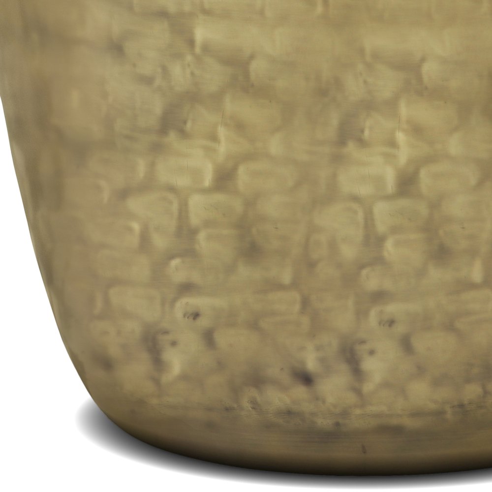 Garvy Metal Side Table In Antique Gold. Picture 4