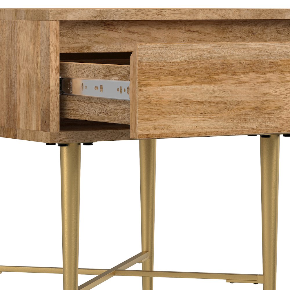 Fallon SOLID MANGO WOOD End Table with Drawer in Natural. Picture 8