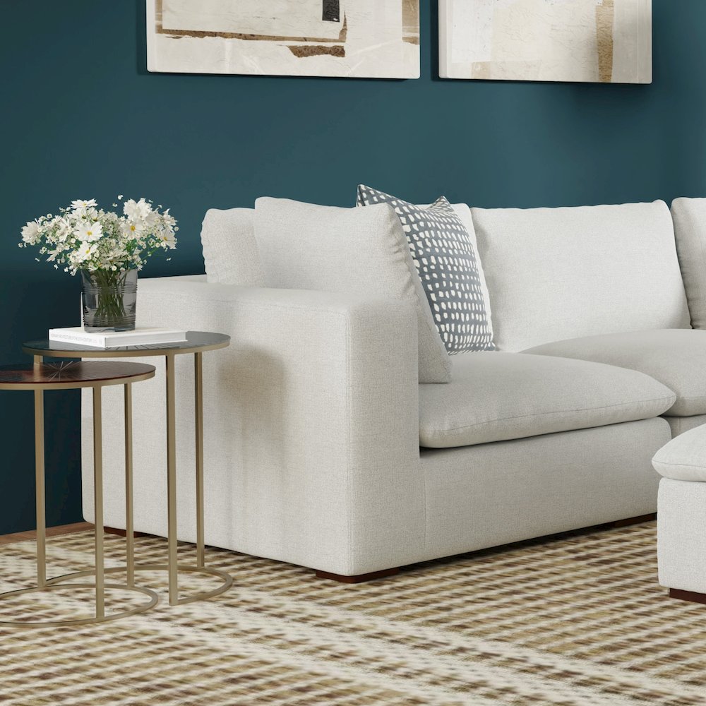 Jasmine Left-Arm Sofa Module In Velvety Chenille Performance Fabric. Picture 5