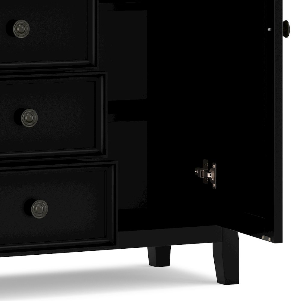 Amherst 37 inch Wide Transitional 4 Drawer Storage Cabinet in Black. Picture 3