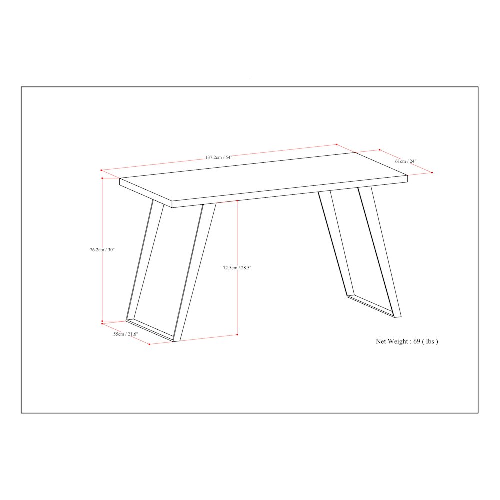 Lowry Solid Acacia Wood Flat Top Desk In Rustic Natural Aged Brown. Picture 6