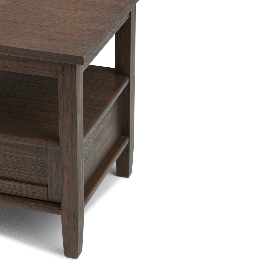 20 inch Solid Wood Transitional End Table in Farmhouse Brown (Set of 2). Picture 6