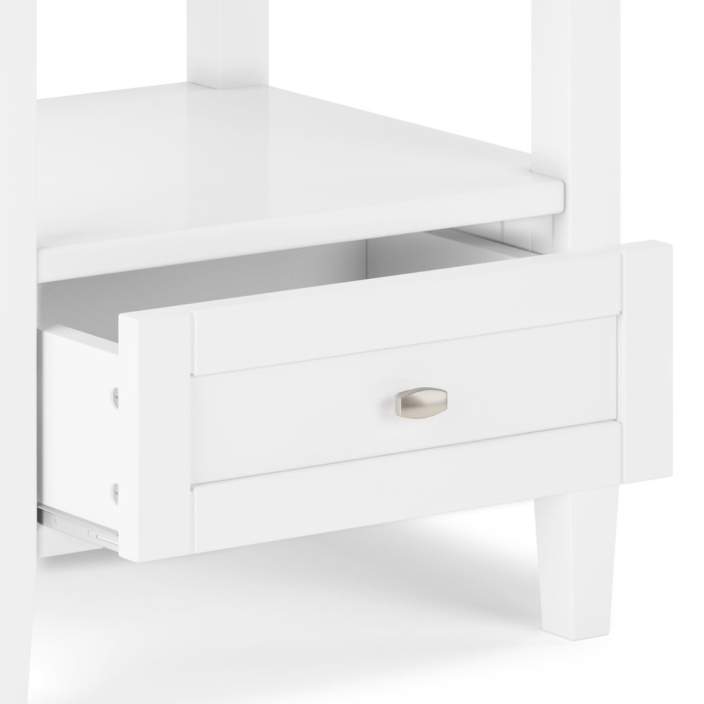 Warm Shaker 20 inch Solid Wood Transitional End Table in White (Set of 2). Picture 3
