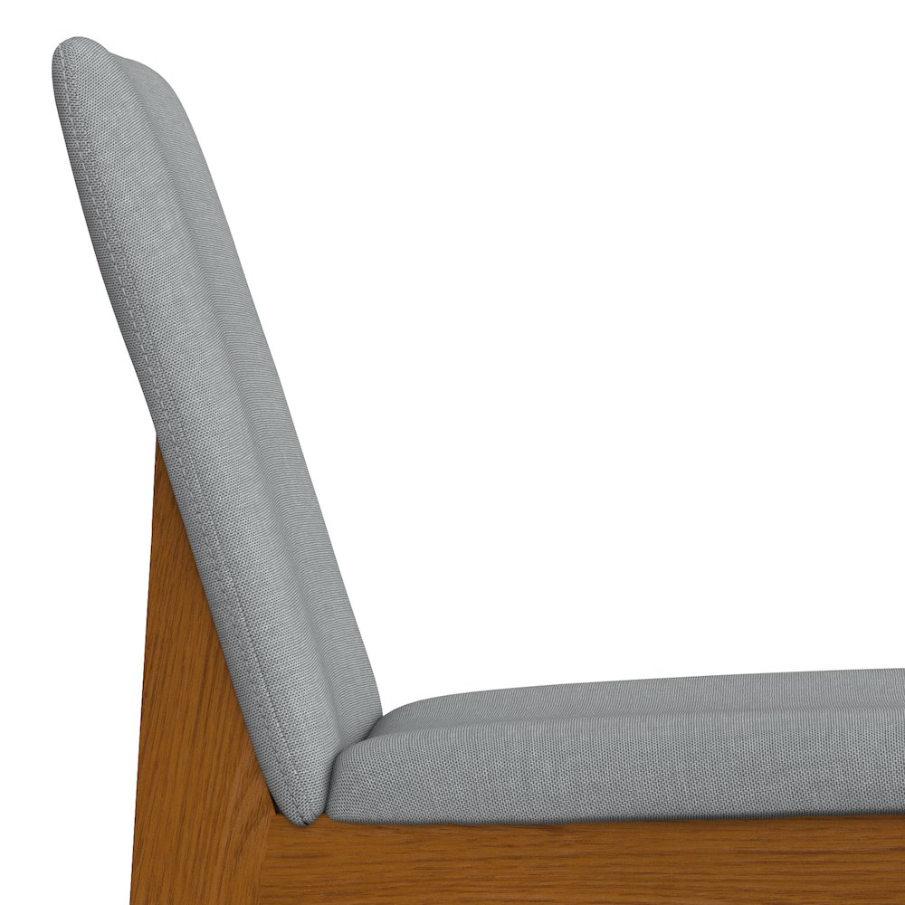 Selena Dining Chair (Set of 2) in Light Grey Linen Look Fabric. Picture 9