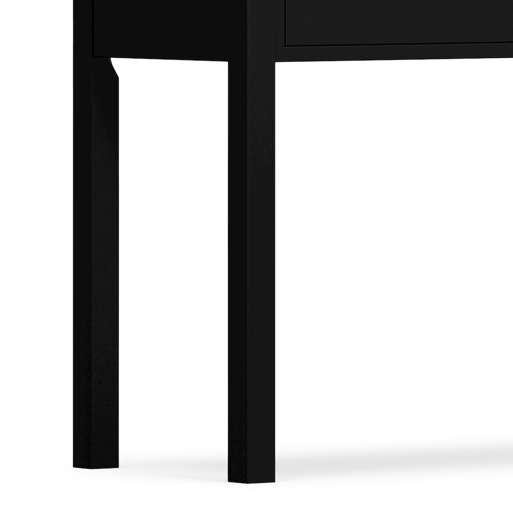 Hollander 60 inch Wide Solid Wood Contemporary Console Table in Black. Picture 4