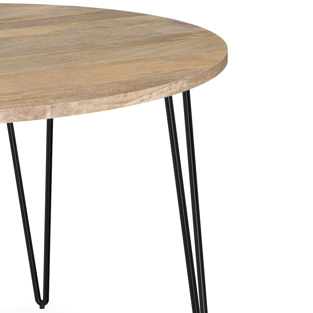 Hunter Solid Mango Wood 45 Inch Round Dining Table In Natural. Picture 10