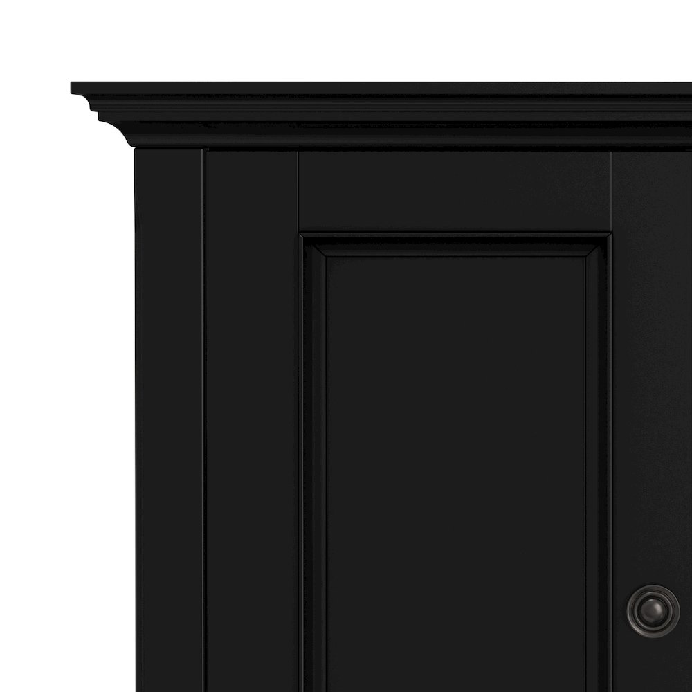 Amherst 32 inch Wide Solid Wood Transitional Low Storage Cabinet in Black. Picture 5