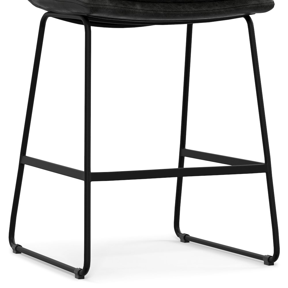 Modern Counter Height Stool (Set Of 2) In Distressed Charcoal Grey. Picture 4