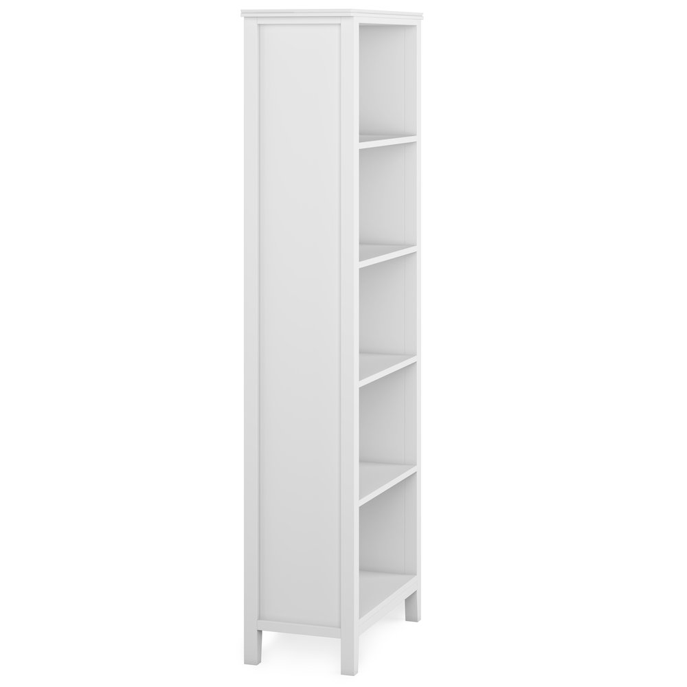Artisan Solid Wood 5 Shelf Bookcase In White. Picture 3