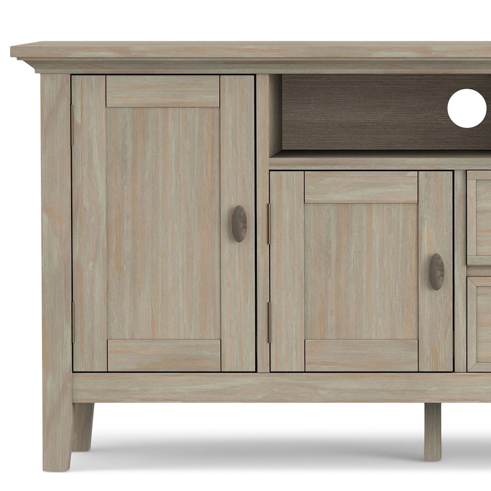 72 Inch Tv Media Stand In Distressed Grey For Tvs Up To 80 Inches. Picture 3