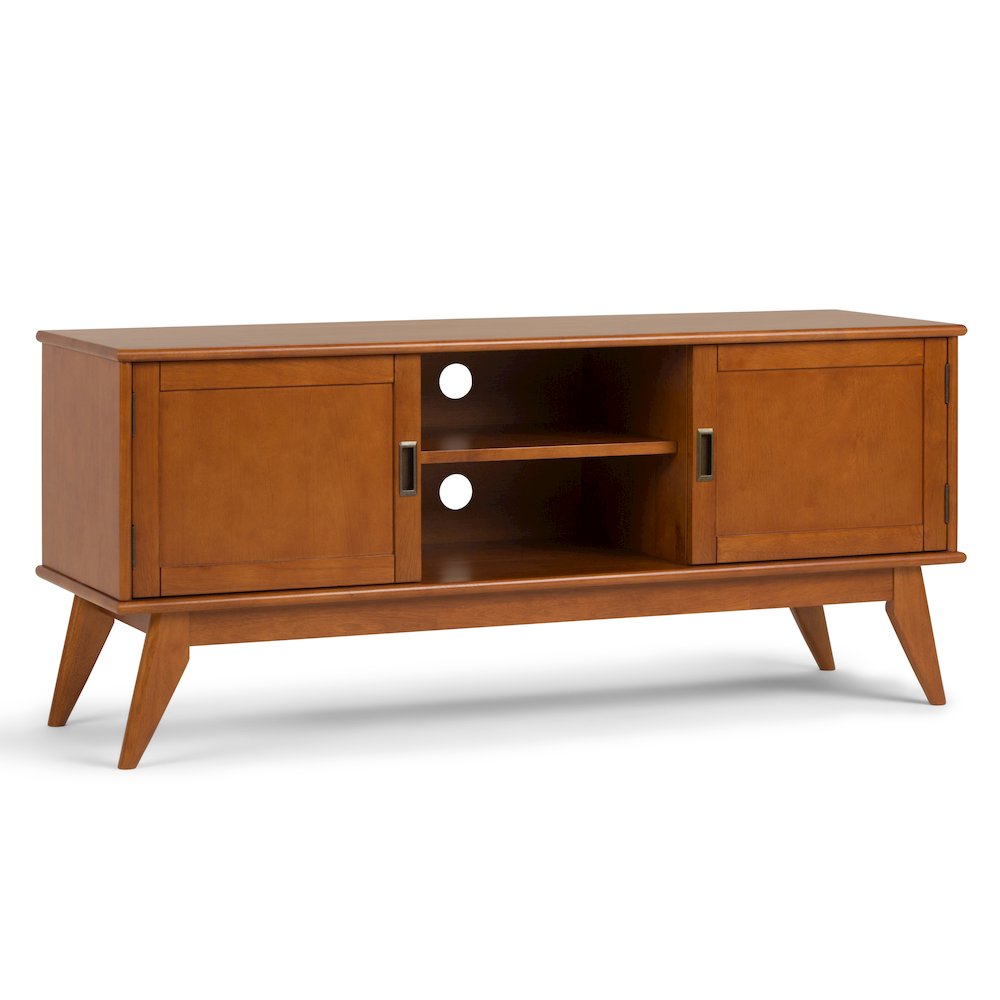 60 inch Wide TV Stand with Two 22 inch Wide Bookcases in Teak Brown (Set of 3). Picture 2