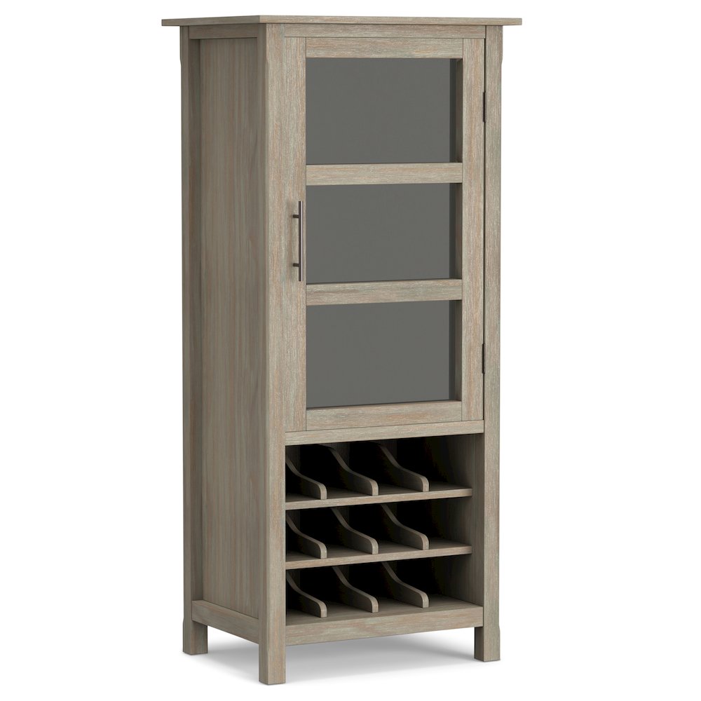 Avalon 22 inch Wide Contemporary Solid Wood 12-Bottle Wine Rack Storage Cabinet. Picture 1