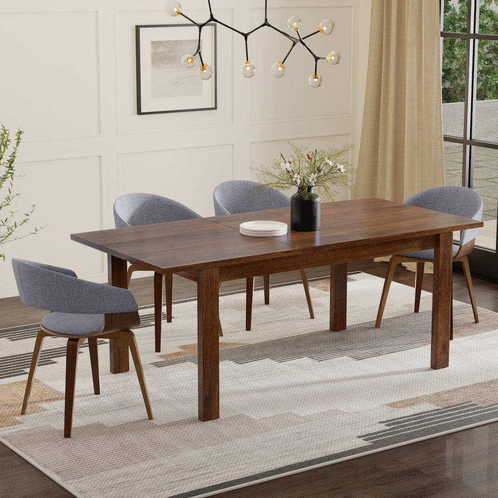 Wilson Extendable Dining Table In Walnut Veneer. Picture 2
