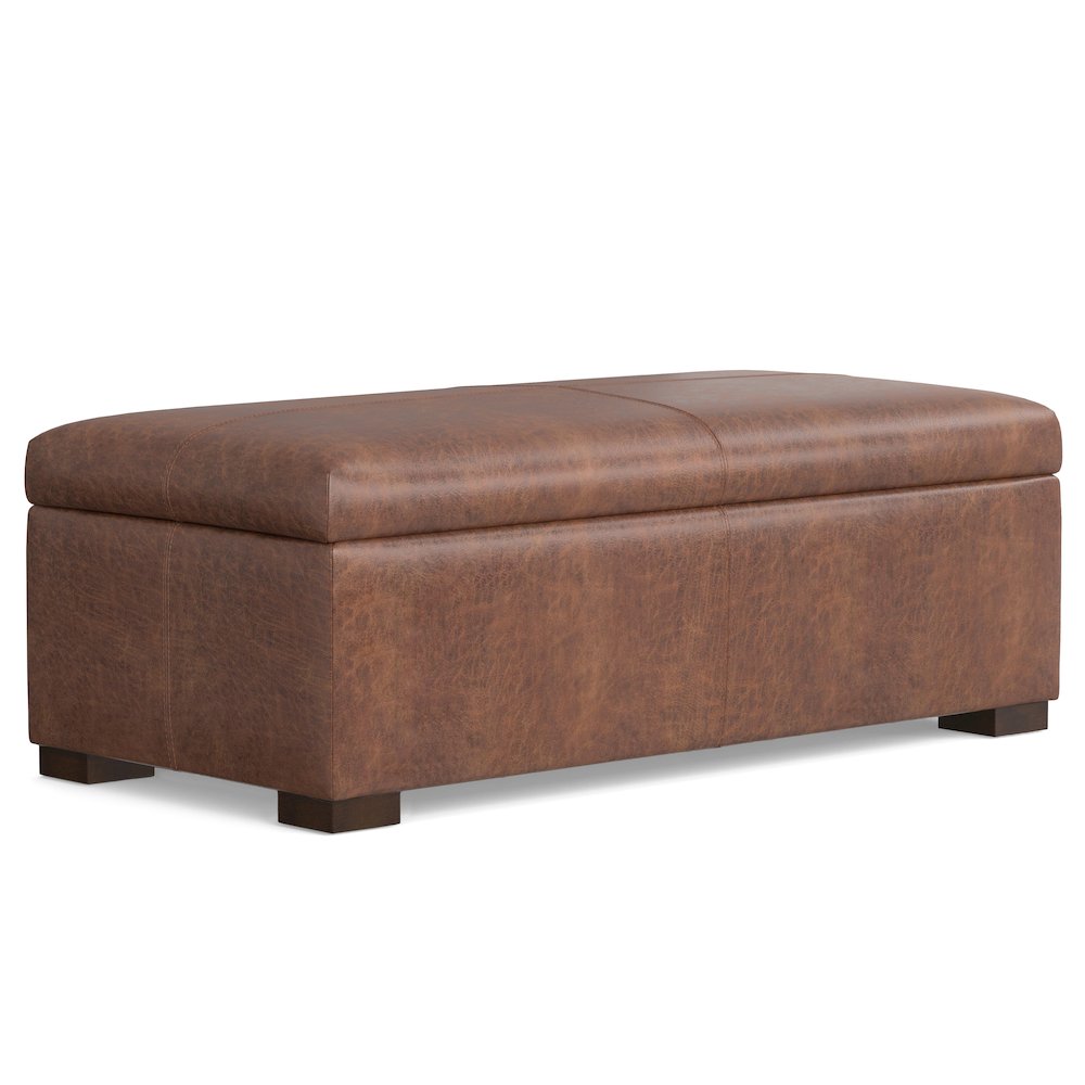 48 inch Wide Contemporary Rectangle Rectangular Storage Ottoman. Picture 1